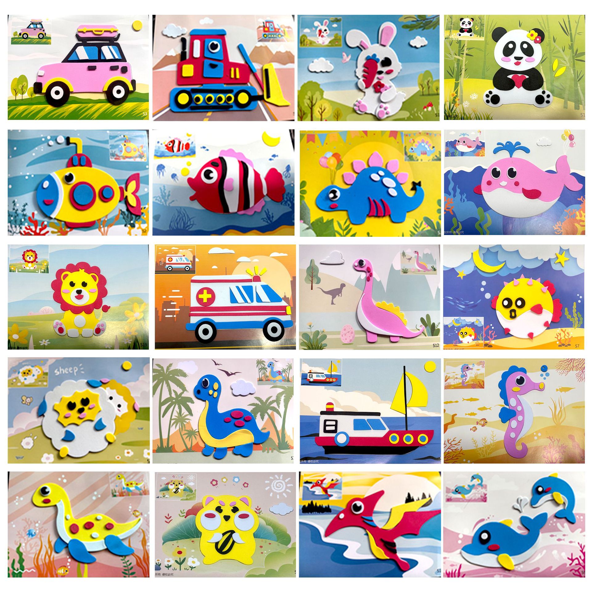 Эва самодельные наклейки DIY наклейки пакет материалов с одной стороны рисование с другой стороны наклеивание 3D стерео