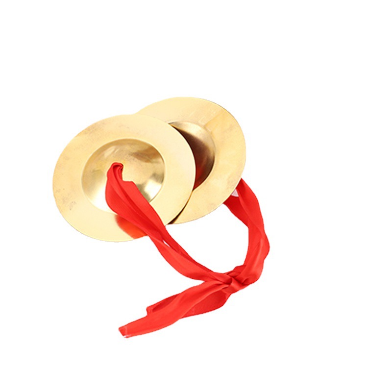 Wholesale small copper gong children's toy percussion metal musical instrument children's teaching aids three sentences and half copper chopsticks