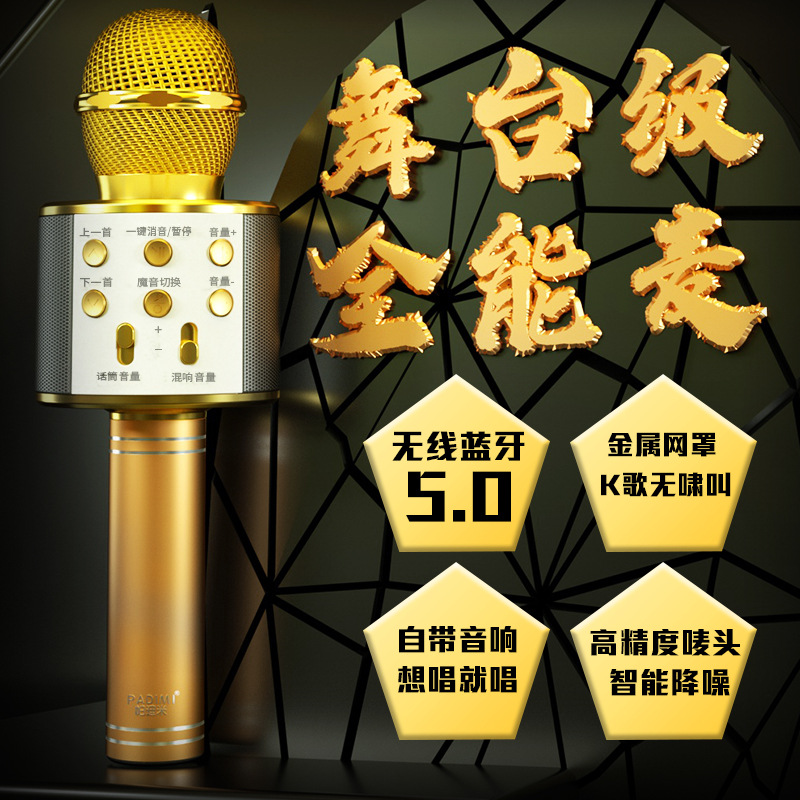 WS858 Original Factory high quality Wireless KGE Bao Microphone Plug TF Card U Disk Radio Microphone Speaker Integration