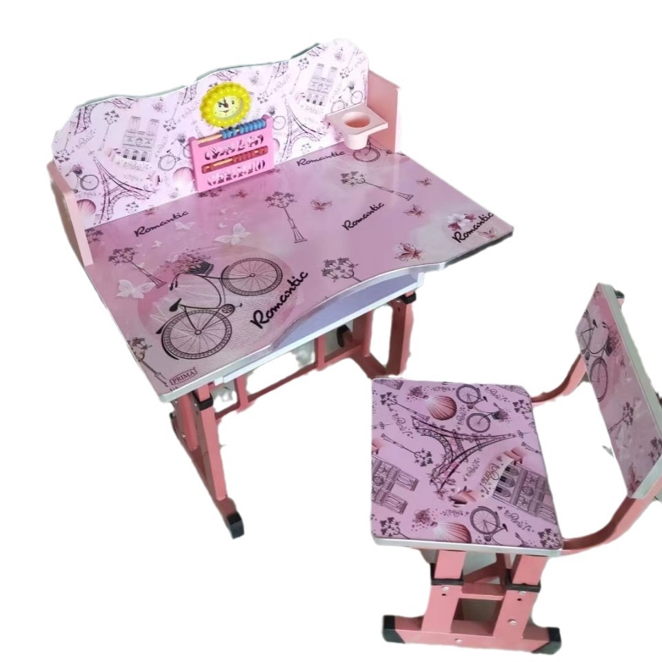 Desks, Children's Desks, Home Simple Student Writing Desks and Chairs Set, Children's Bookshelf Lifting Study Desk and Chair Combination