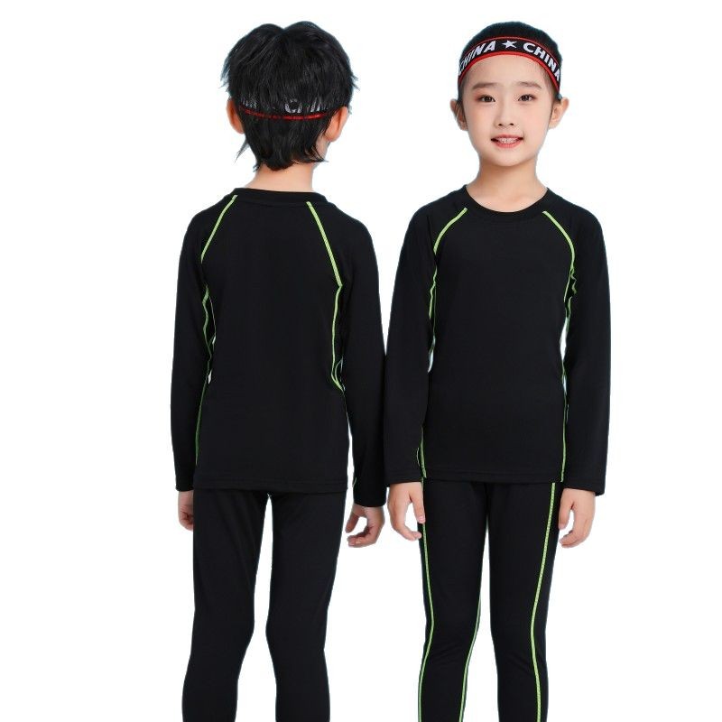 Factory direct sports fitness long sleeve tights suit children high elastic basketball adult sports fitness base coat