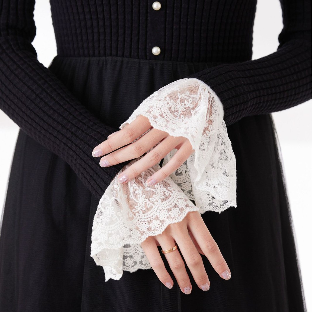 Korean Fairy Gentle Style Lace Fake Sleeves Sweet Decorative Sleeves for Women with Skirt Fake Cuffs Cross-Border Manufacturer Wholesale