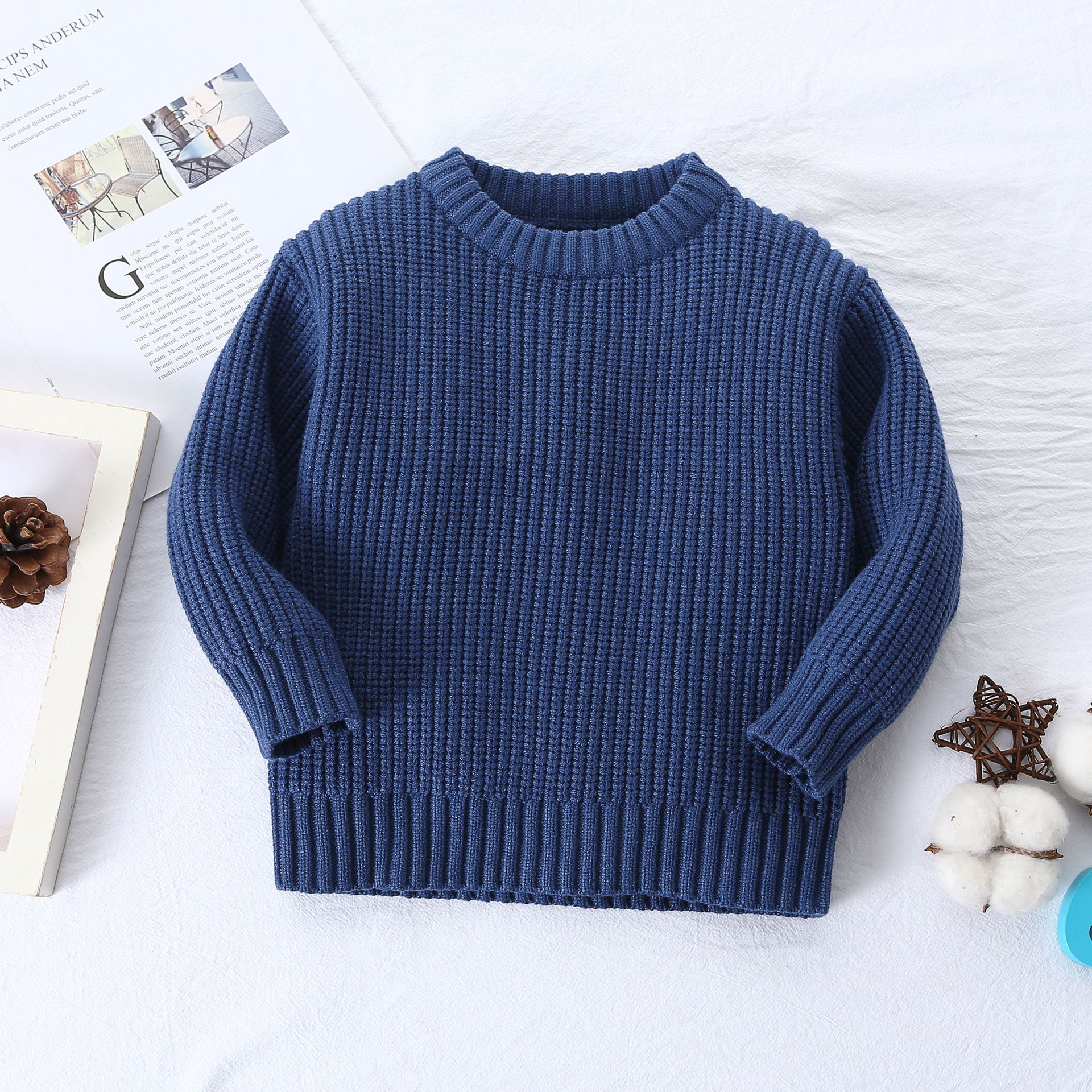 ins Explosions Foreign Trade Cross-border Children's Wear Baby Sweater Baby Boys and Girls Autumn and Winter Loose Knitted Jacket