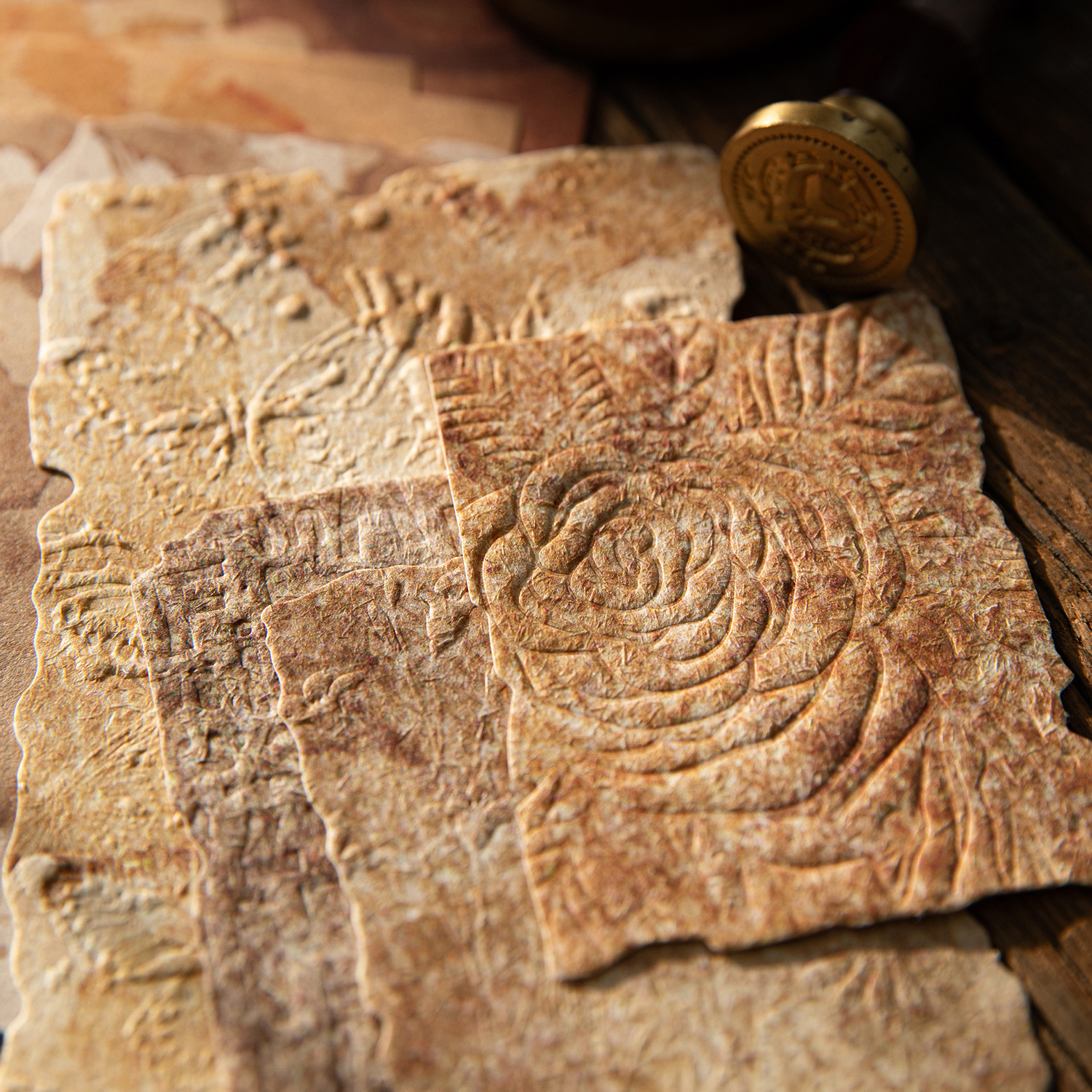 Mo Mo Mo material paper light and shadow series retro style relief cloth pattern blooming hand tent decoration base paper