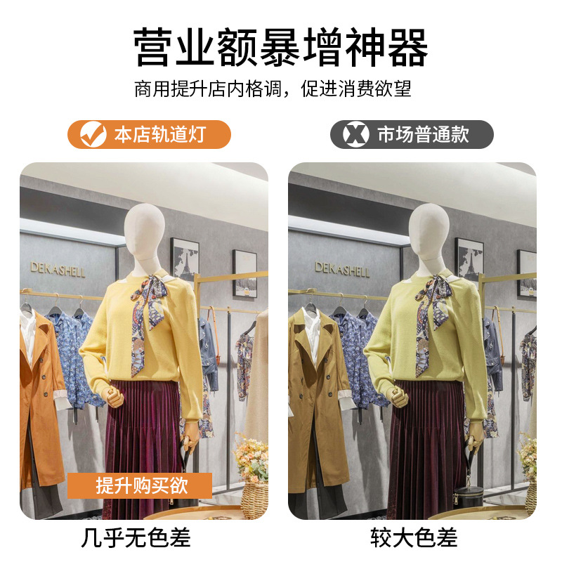 Led Track Spotlight Background Wall Clothing Store Commercial Ultra-Bright Energy-Saving Spotlight Surface-Mounted Live Broadcast Cob Rail Light