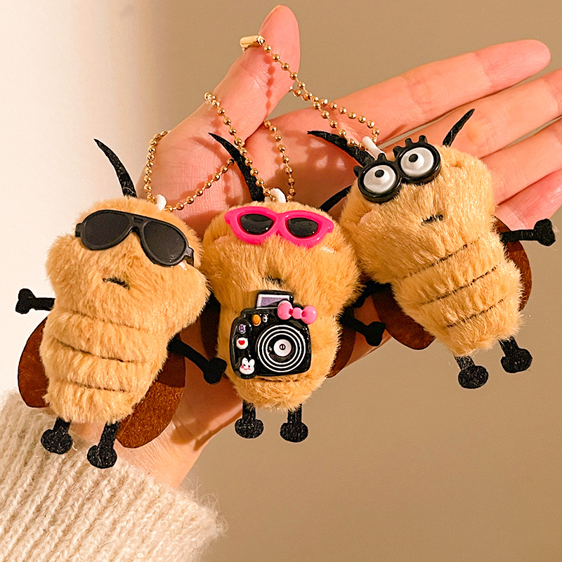 Little Cockroach Funny Plush Doll Pendant Cartoon Doll Keychain Bag Pendant Doll Fun Gift