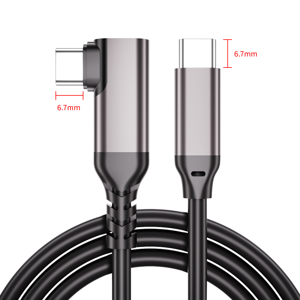Side Bend Elbow Type-C Data Cable 10Gbps High-Speed Cable 4K Projection Screen Cable Computer Mobile Phone Docking Station Vr Cable