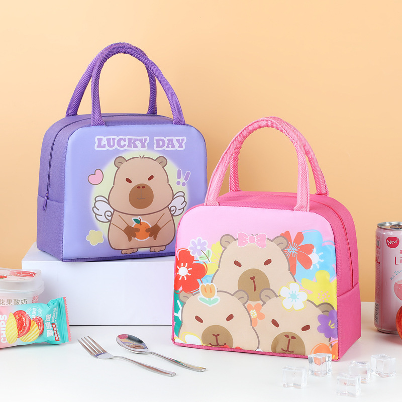 Новая сумка для обеда с мультяшным дизайном капибары, оптовая продажа, портативная сумка для обеда с изоляцией для детей