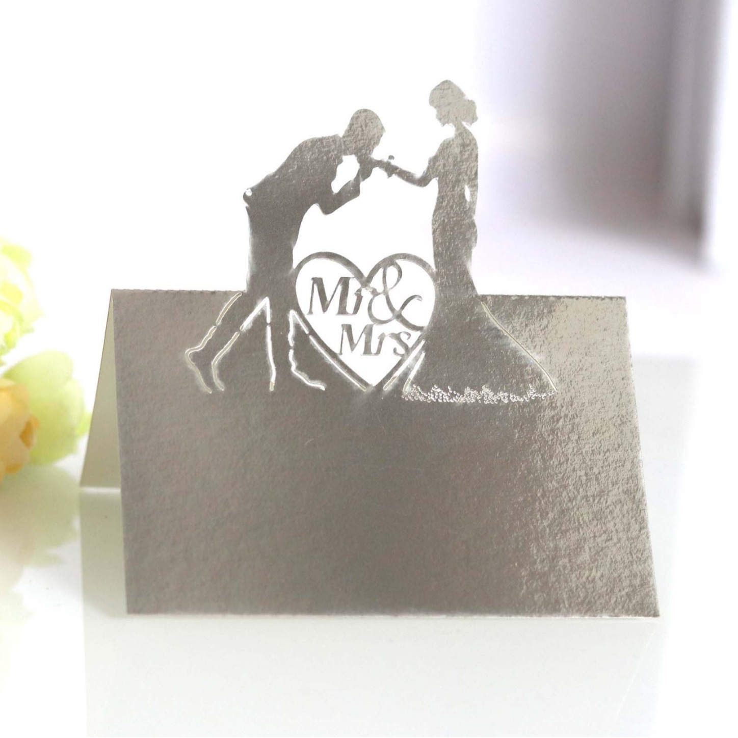 Cross-border wedding couple love laser seat hollow butterfly sign-in table love seat card wholesale