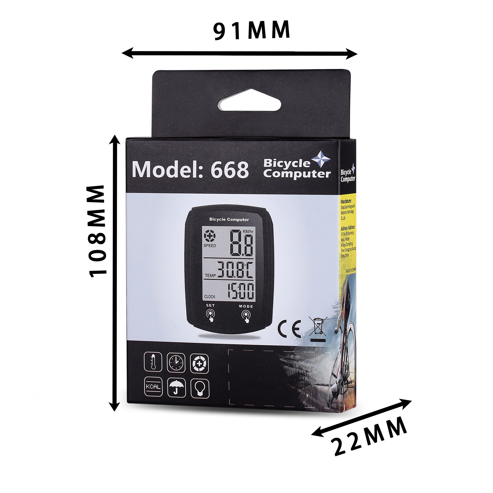 Manufacturer Wholesale Bicycle Touch Speedometer Waterproof with Calorie Temperature Mileage Computer Code Meter