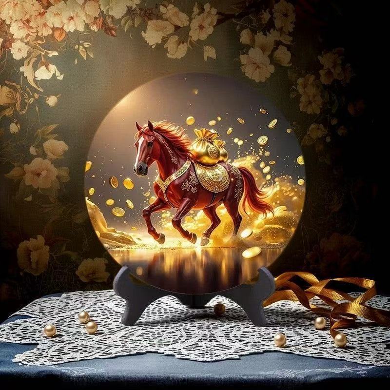 Riding a Horse to Success Ornaments High-Definition Decoration New Living Room Home Exquisite Photo Frame Shop Front Desk Ornaments