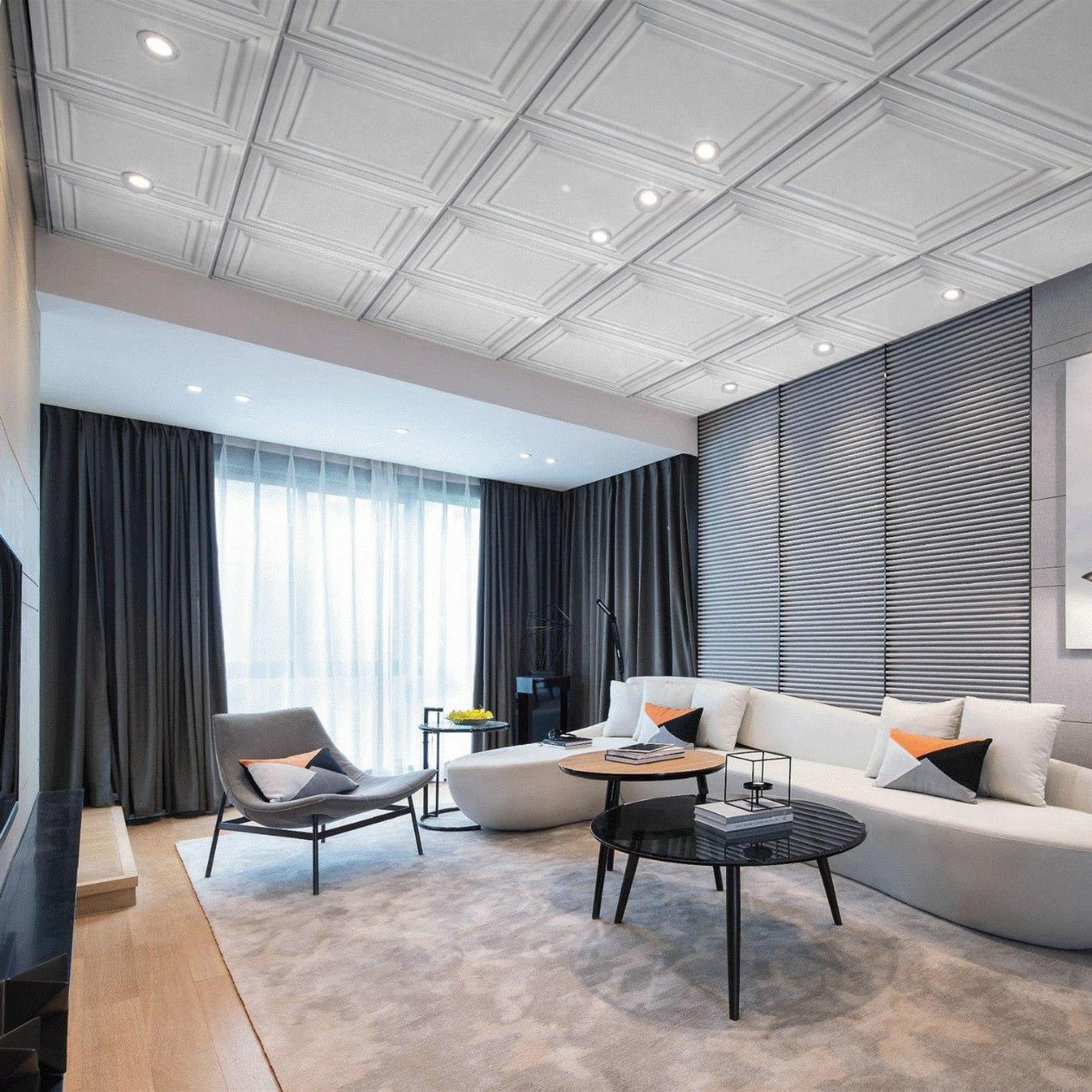 Cross-border American Home Decoration Integrated Ceiling PVC Ceiling Environmental Protection Formaldehyde-free Moisture-proof Flame Retardant 3D Wall Panel