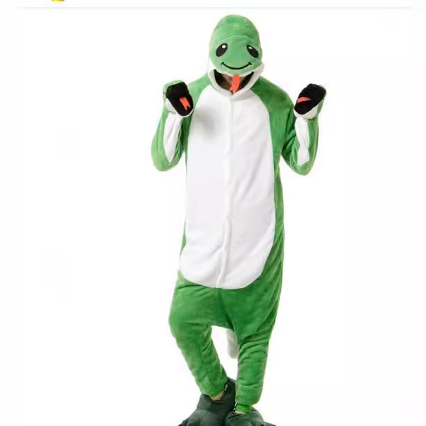 Autumn and Winter Cute Cartoon Children's Komatsu Bear Siaman Pajamas Cheshire Cat Fire Dragon Men's and Women's Couple's Home Clothes Flannel