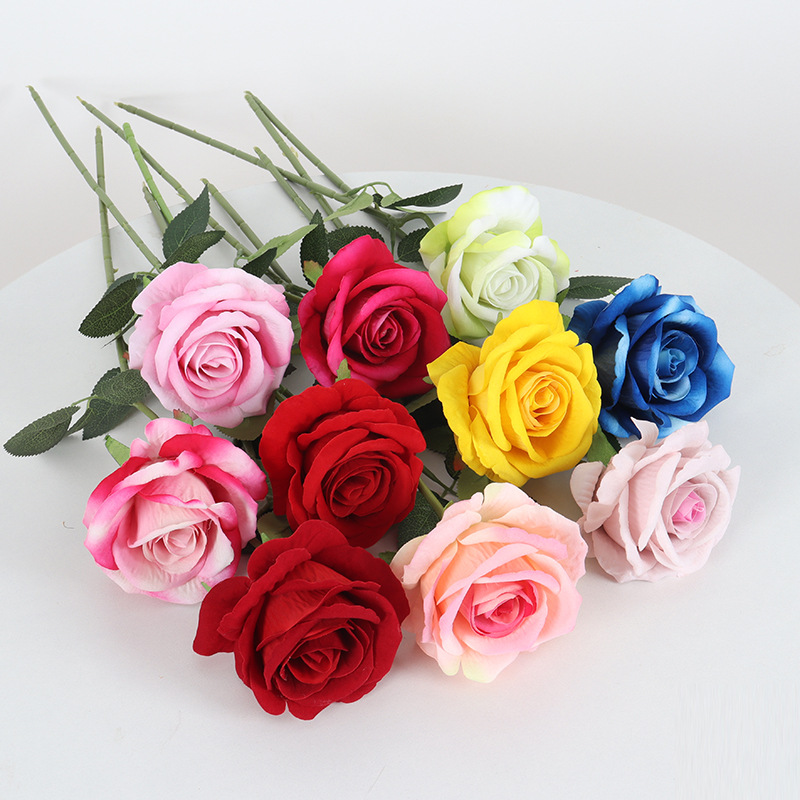 Artificial flannel rose Valentine's Day home wedding decoration artificial flower rose wall waterfall artificial flower