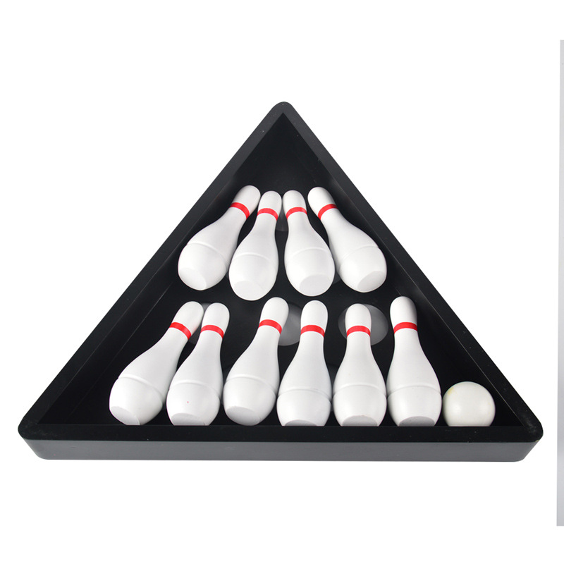 Solid wood bowling suit game set with shuffleboard table with handbag