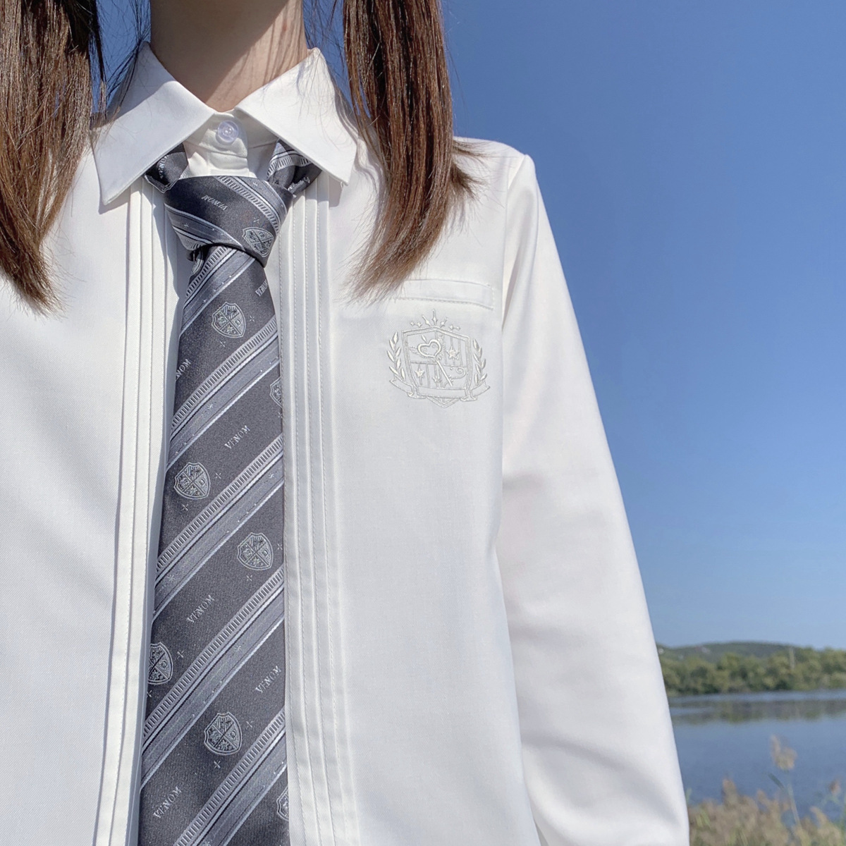 Xingkeyao original jk long-sleeved shirt female student Japanese style organ pleated shirt all-match class uniform in stock