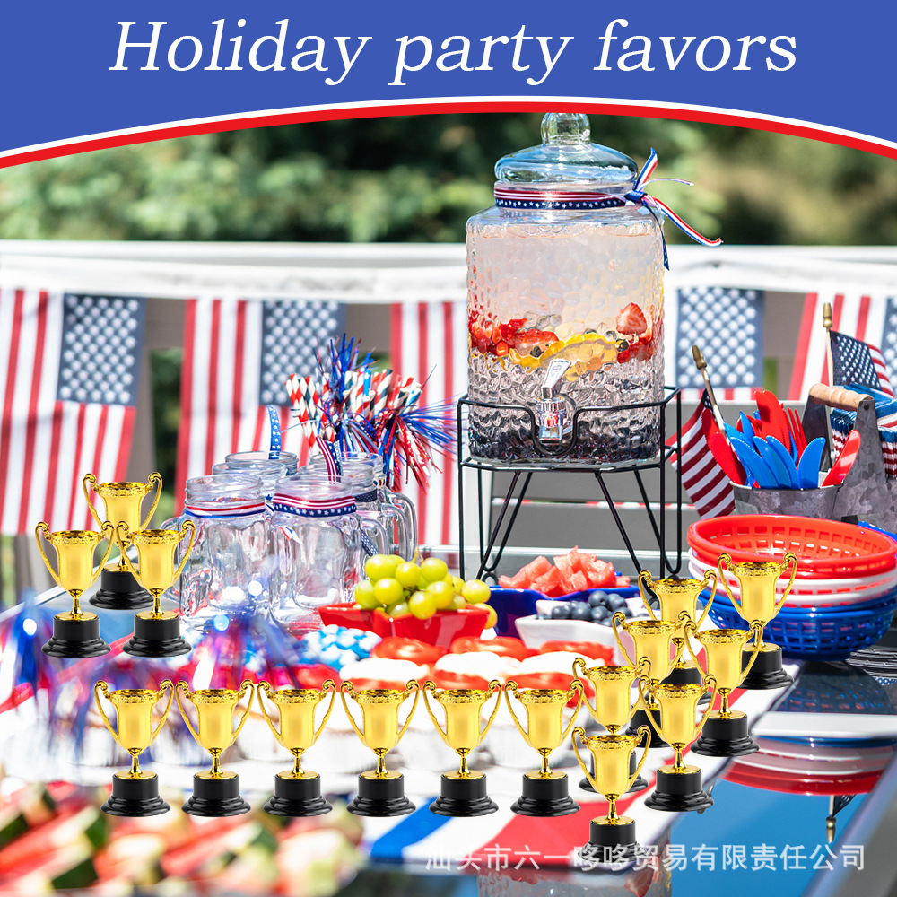 Mini honor trophy plastic games reward props party toys gold silver copper Trophy decoration ornaments