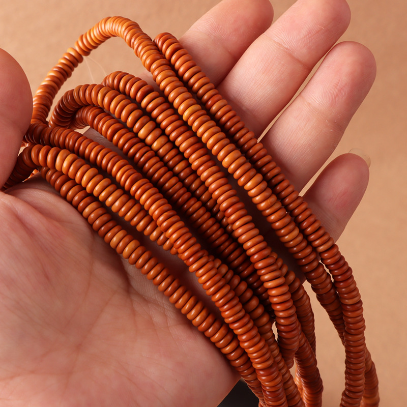 Olive core round edge spacer wholesale strip plain beads DIY accessories men and women Wenwan handmade gasket loose beads about 216 pieces