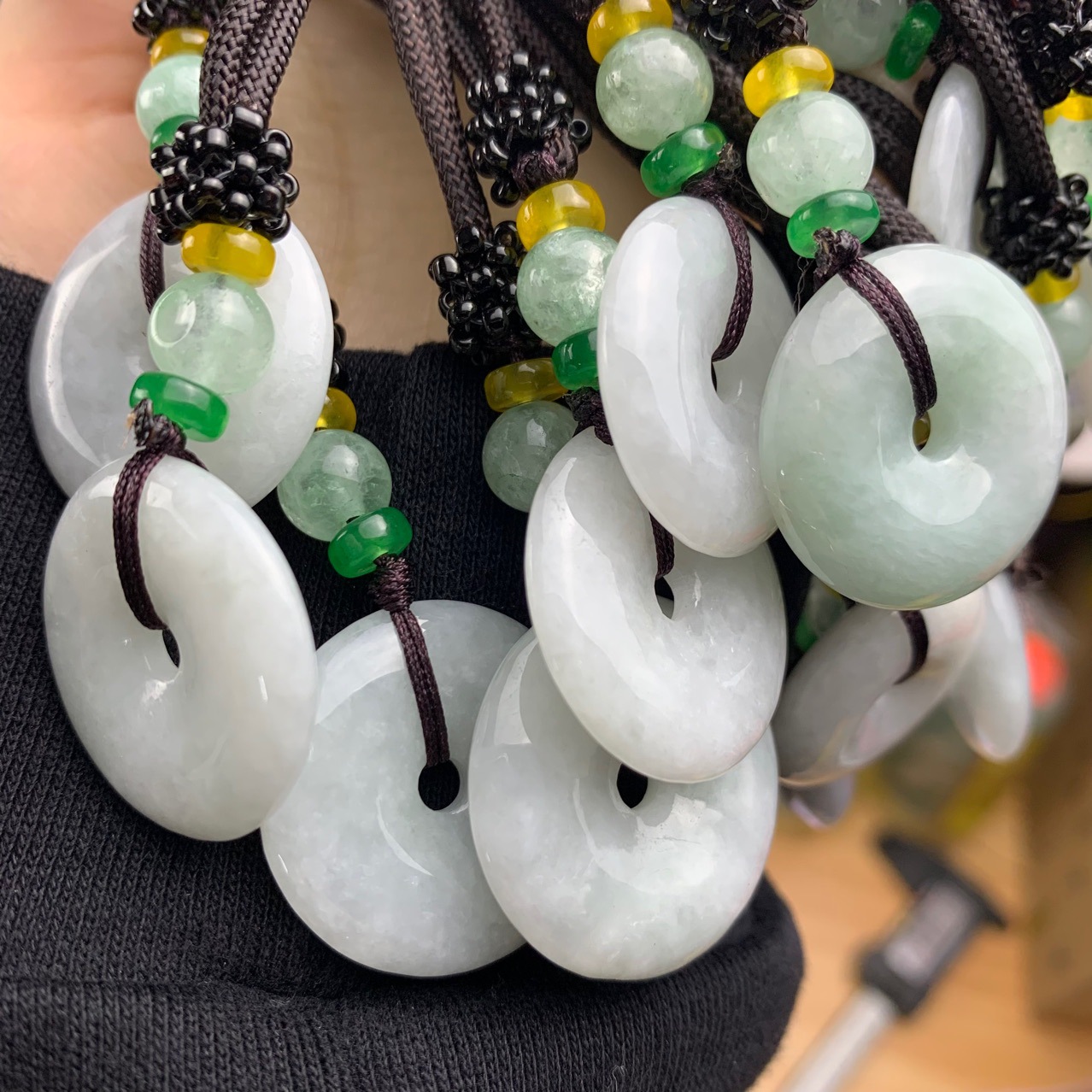 Jade Jade Hanging Ping An Buckle Bean Green White Domestic Identification A Goods Jade Pendant Jade Pendant