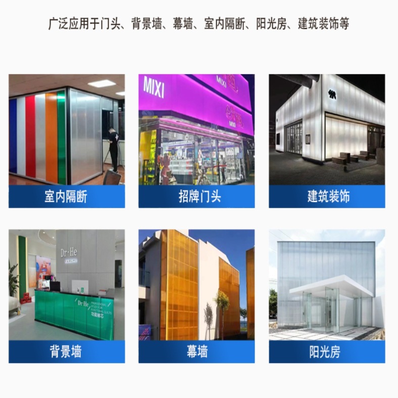 Pc Plug-In Board Curtain Wall Door Sign Indoor Partition Exterior Wall Roof Lighting Splicing 50Mmpc Plug-In Sun Board