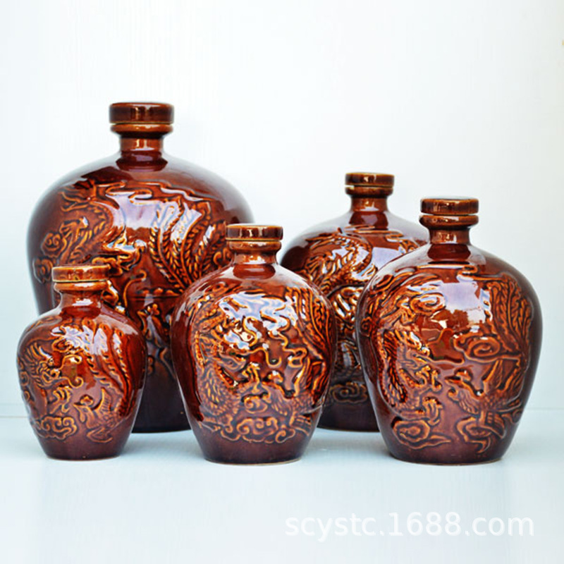 [Longfeng Wine Bottle] Factory Wholesale Longfeng Wine Jar 1kg -2kg -3kg -5kg 10kg Ceramic Longfeng Wine Bottle