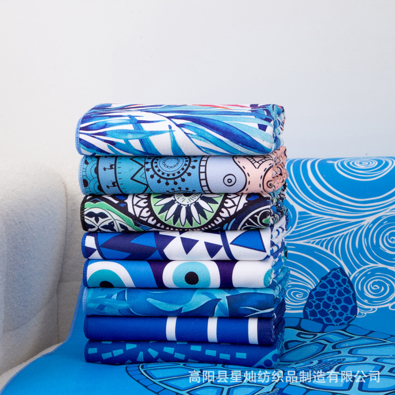 Amazon Original New Single-Sided Printed Microfiber Beach Towel Printed Beach Bath Towel Beach Swimming Absorbent