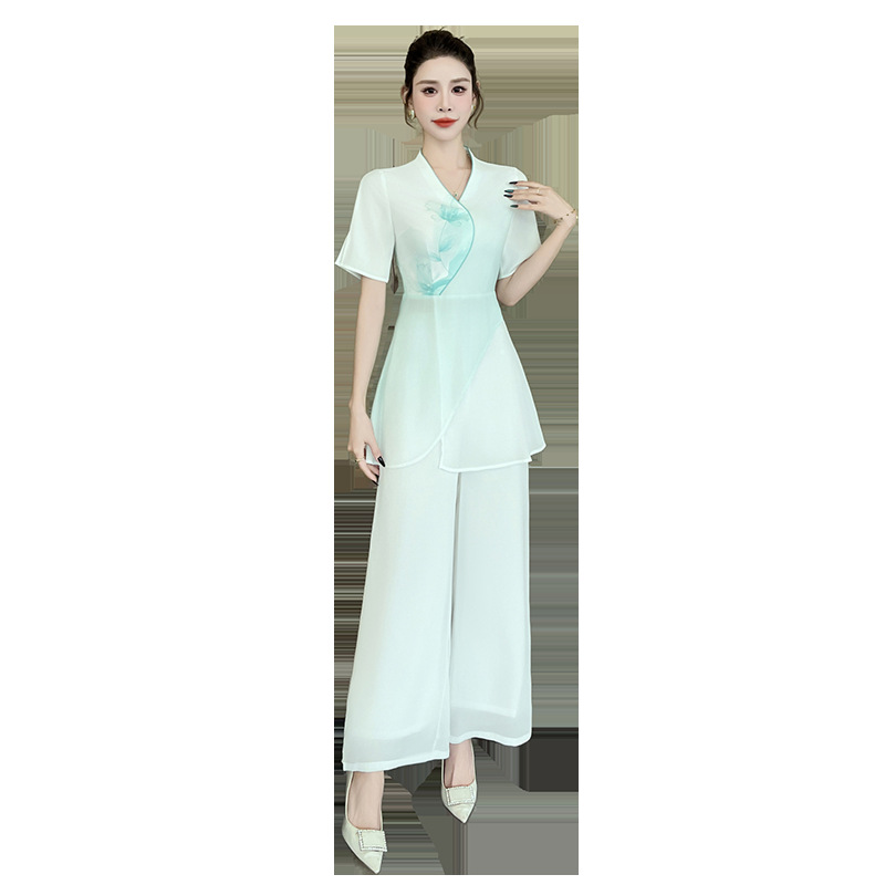 Spring and summer 2025 new foot therapy overalls women's beauty salon massage spa health suit Chinese gradient -1512