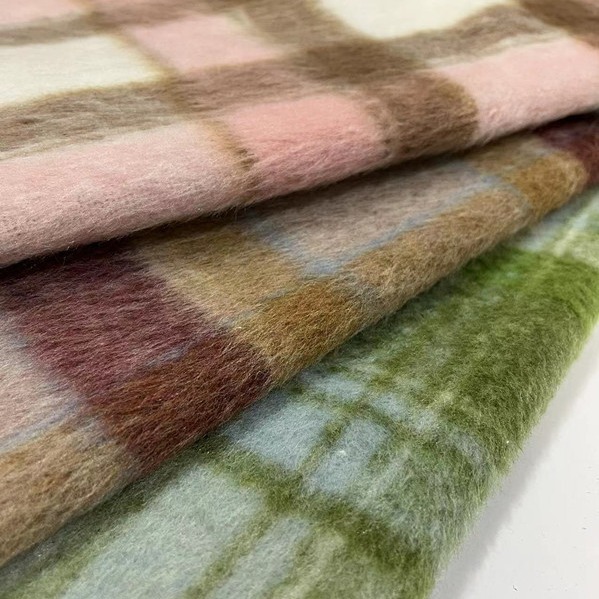 Шершавая ткань с длинным волосом крупная клетка для одежды/обуви и головных уборов/багажа