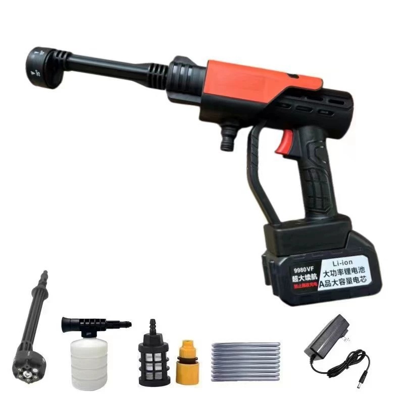 Kesi Deep Cleaning Car Wash Water Gun, Household Electric Car Wash Machine, Wireless High-Pressure Lithium Battery Rechargeable Car Wash Water Gun