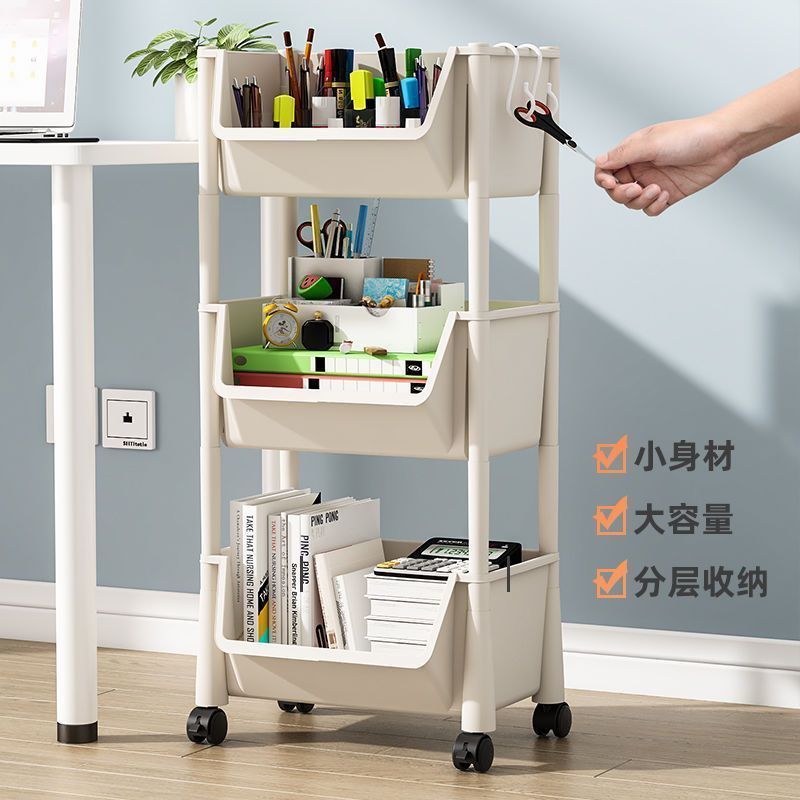 Bookshelf Floor-Standing Dormitory Home Children's Bedroom Multi-Layer Storage Cabinet Desktop Living Room Storage Multi-Functional Shelf