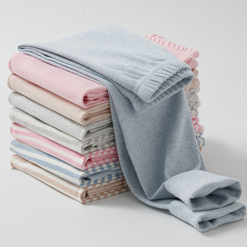 Брюки для детей без косточек, цветные, хлопковые, длинные кальсоны для мальчиков и девочек, пижамные брюки, теплые брюки, хлопковые и шерстяные брюки класса А