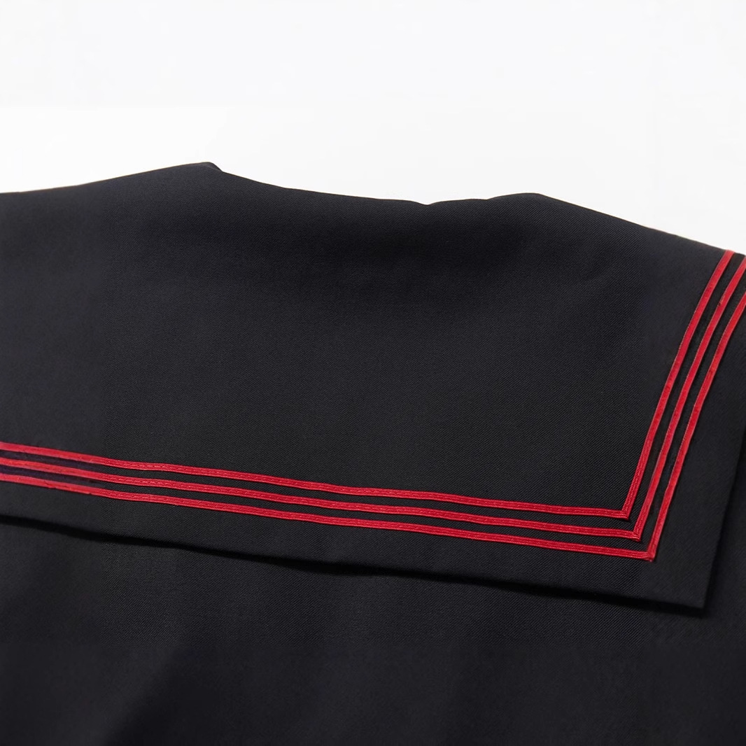 Factory-issued jk uniform red three sailor suit jk school dress genuine suit Japanese college style pleated skirt