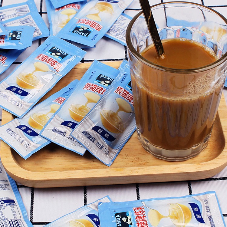 Panda condensed milk 12g small package household baking Panda brand Condensed Milk Egg Tart practice milk bread coffee milk tea