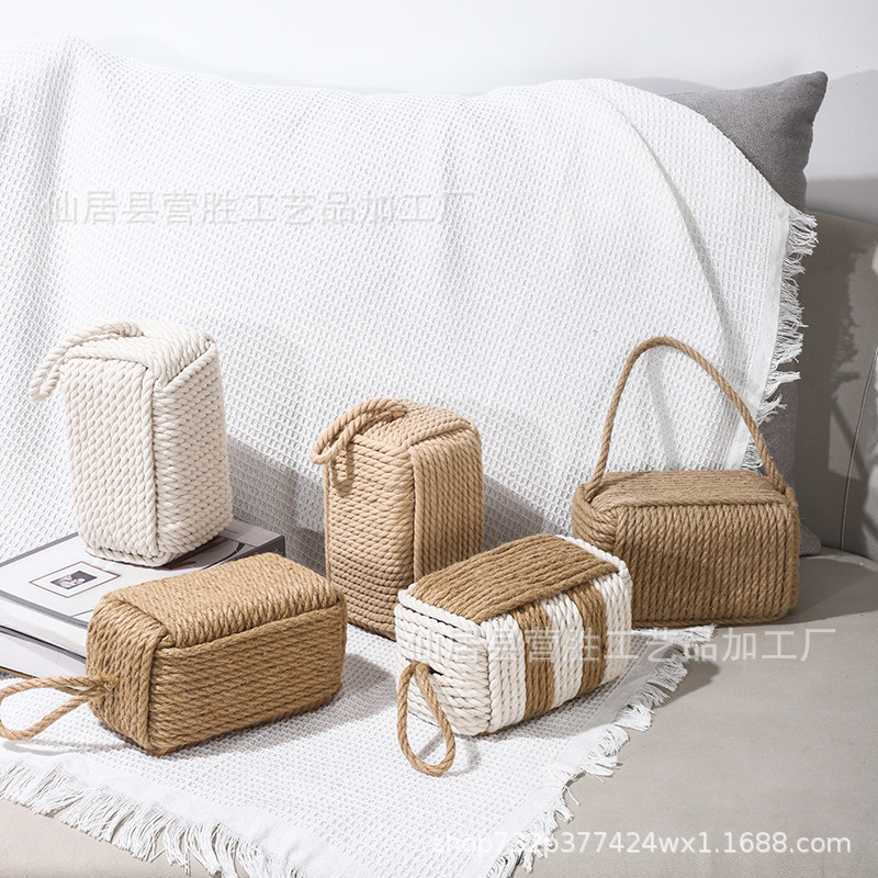 Дверной стопор из хлопка и льна, ветронепроницаемый, ручная работа, для домашнего декора