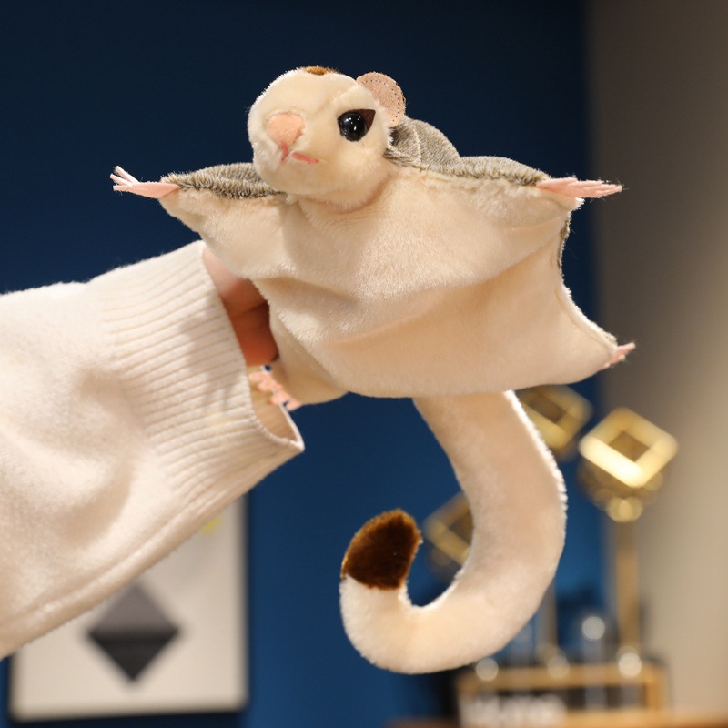 Cross-Border Hot-Selling Cute Pet Sugar Glider Dressed up as a Flying Squirrel Plush Doll, Simulated Flying Squirrel, Magnetic and Interesting Gift