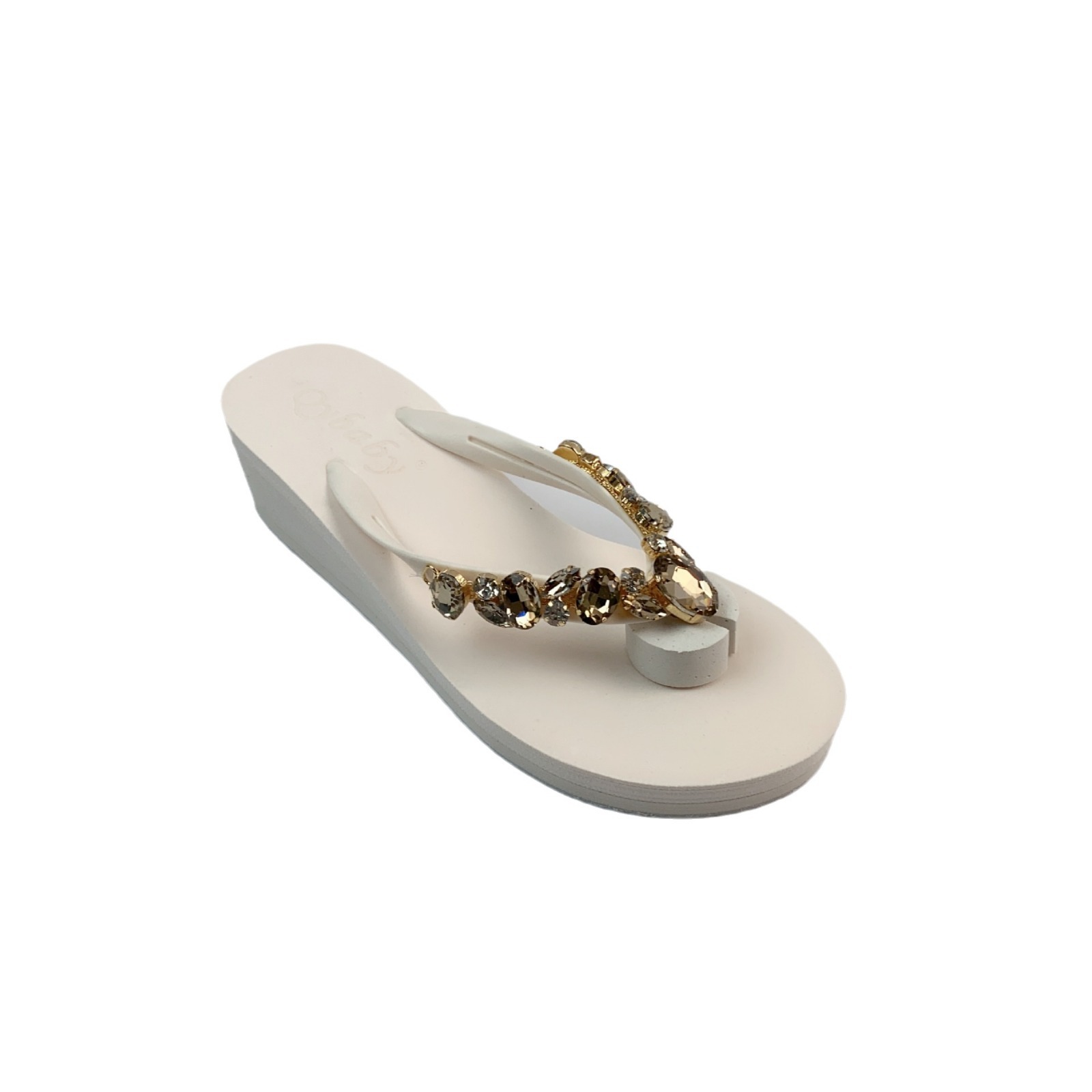 Qybaby Douyin Red Book Rhinestone Slippers Women's Summer Outerwear Beach Shoes Clip-Flops Sandals Wedge Flip-Flops Women