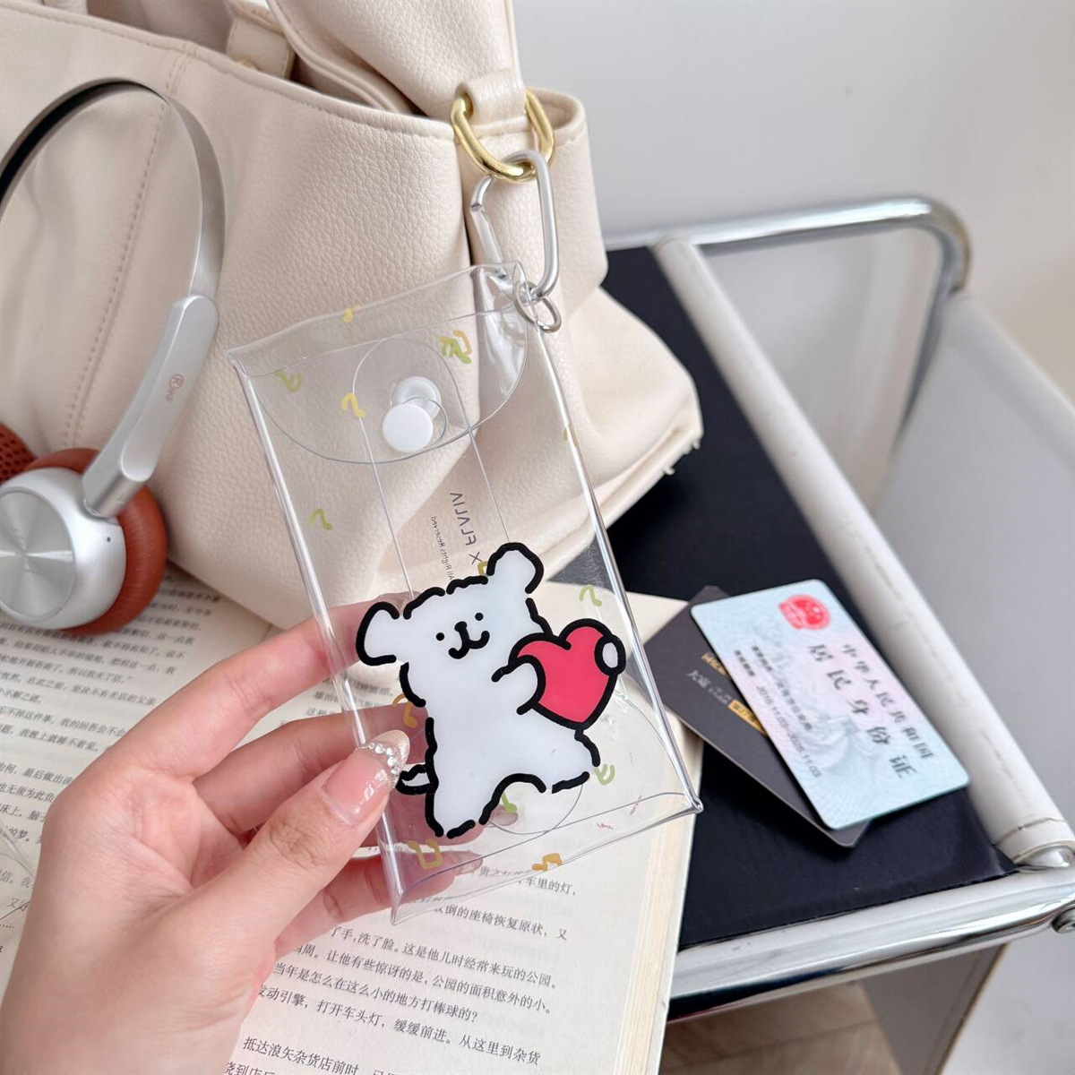 Foreign Trade Wholesale Inventory Last Order Live Supply Group Purchase ~ Cute Ins Transparent Key Bag Portable Headphone Cosmetics Bag