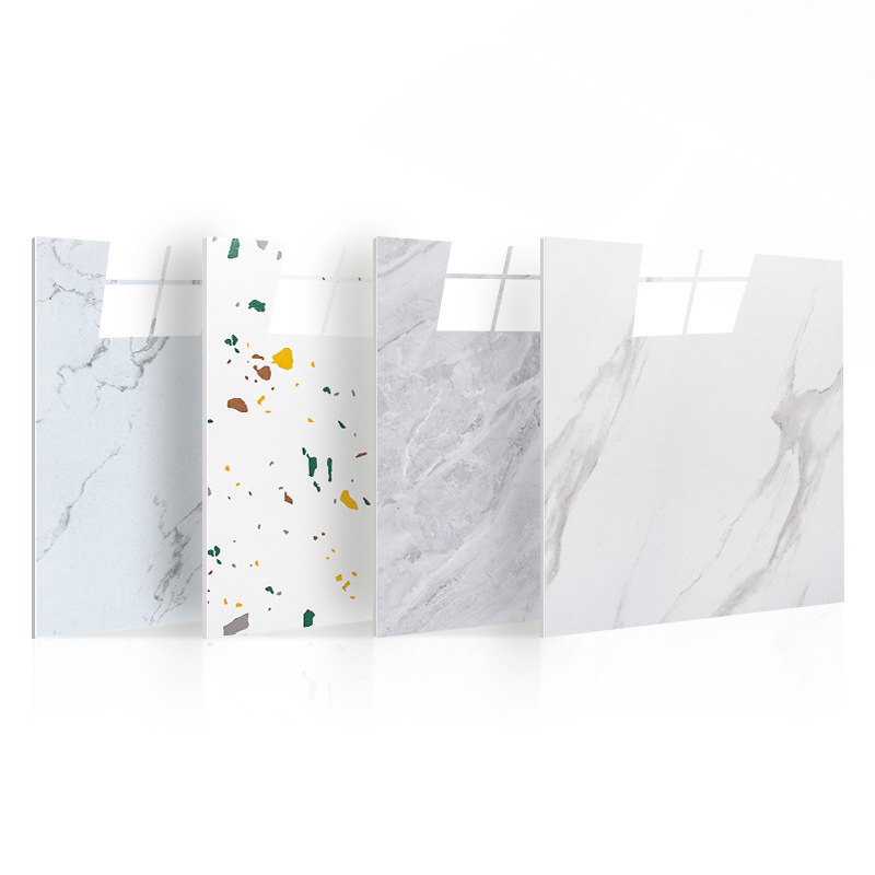 【New Product Glossy Surface 80*80】Glossy Imitation Tile Floor Stickers Self-Adhesive Floor Stickers Pvc Marble Floor Stickers