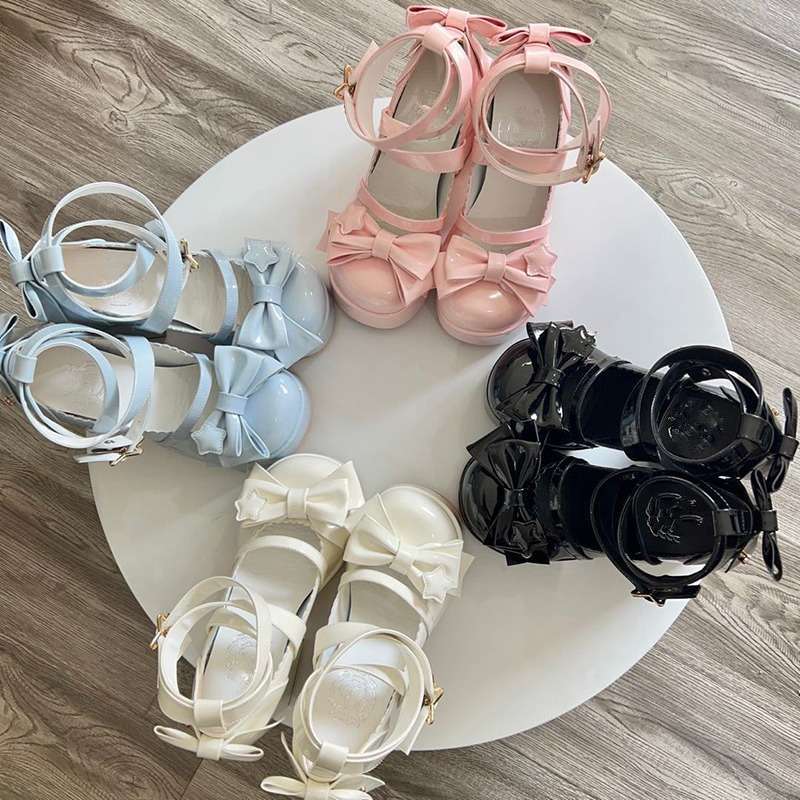 Sweet Lolita Shoes Round Toe Cute Girl Lolita Shoes Jk Japanese Style Mary Jane Thick Heel High Heels Waterproof Platform