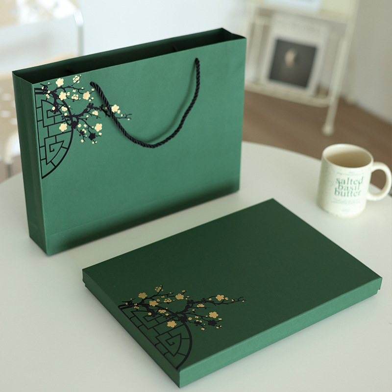 Темно-зеленый ретро кашемировый шарф, подарочная коробка, упаковка для шали, пустая коробка, крышка, подарочная коробка для чонгсам, оптовая продажа