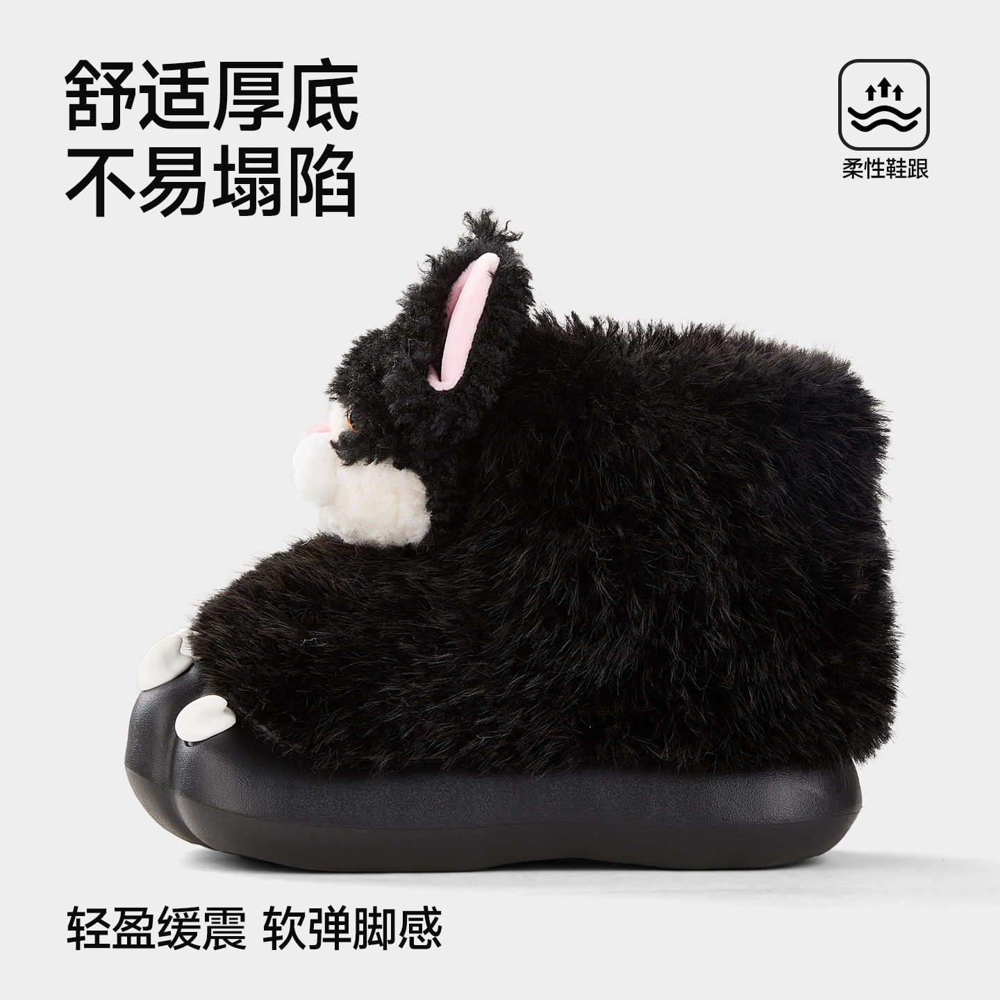 Super Soft Thick-Soled Cute Cartoon Cotton Shoes for Women 2025 Autumn and Winter New Casual Slip-On Warm Snow Boots