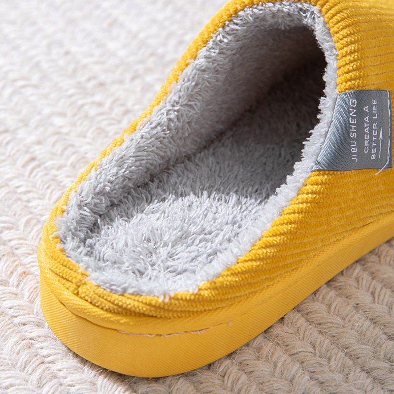 Cotton Slippers for Women in Autumn and Winter, Couple's Home Slippers, Indoor Confinement Shoes, Warm Cotton Shoes, Non-Slip Plush Cotton Slippers, Simple