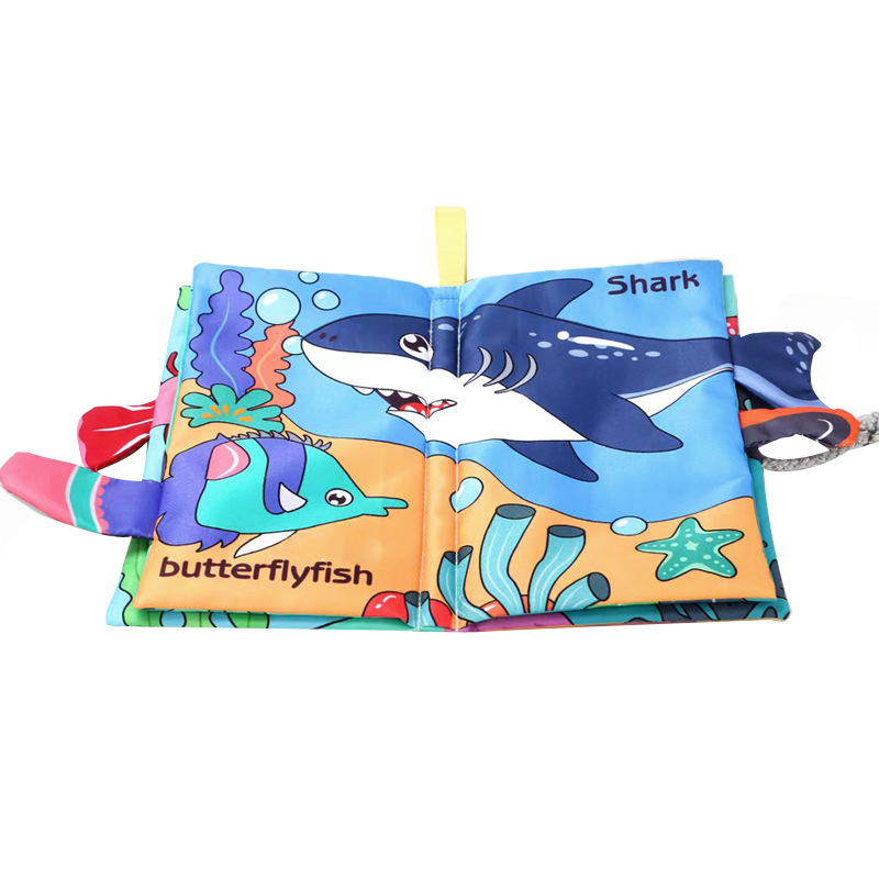 Source manufacturers 0-3 year old baby tail cloth book with tooth glue can bite tear baby cloth book early education toys