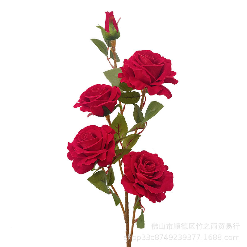 Plastic fake flower rose flower simulation super large decoration light luxury high-end living room high-end home decoration manufacturers wholesale