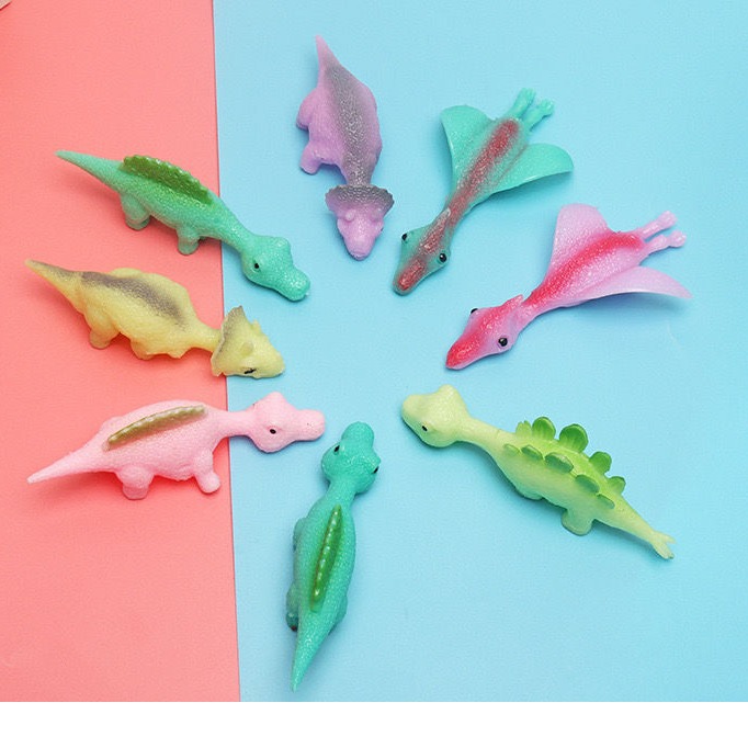 Catapult dinosaur fun toy finger Dart launch small dinosaur decompression soft glue cross-border new exotic supply wholesale