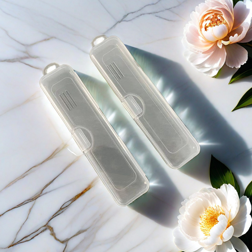 Large Portable Transparent Storage Box Dustproof Chopsticks Spoon Fork Tableware Box Single Simple Chopsticks Box Transparent