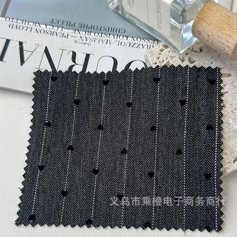 New Jacquard Heart Flocking Fabric Dress Shirt Suit Suit Children's Clothing Fabric DIY Hair Tie Fabric