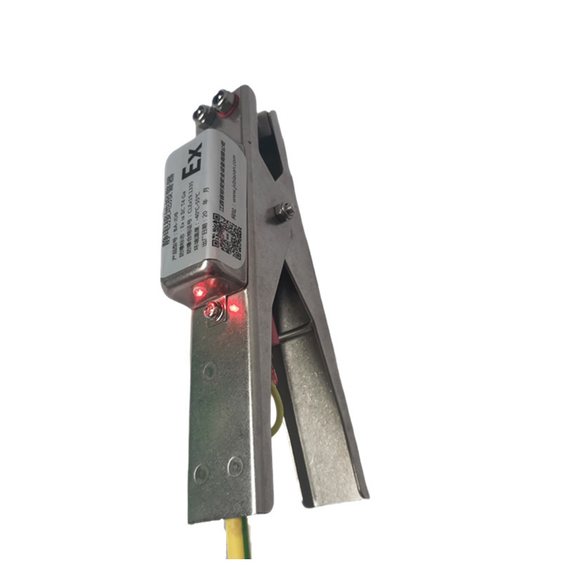 Explosion-Proof Sound and Light Alarm Electrostatic Clamp for Oil Depot and Paint Factory Tankers, Made of 304 Stainless Steel, with Intelligent Grounding Clamp Alarm