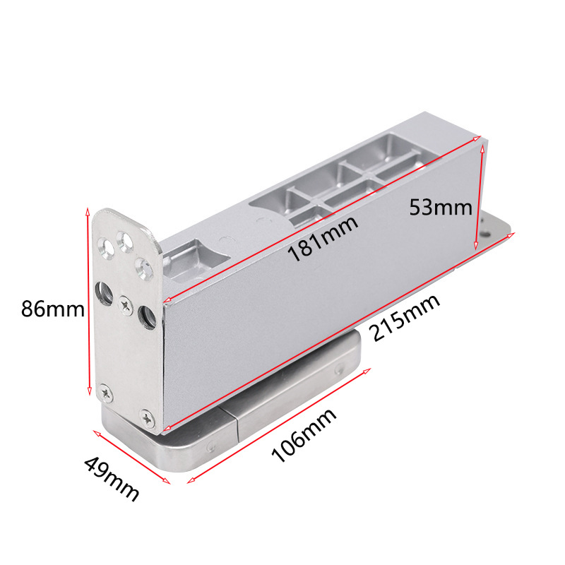 Floor Spring for Wooden Doors, Frame Doors, Universal Type, Hidden Buffer Positioning, No Slotting, Stainless Steel, No Drilling