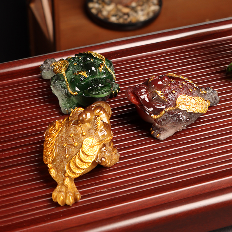 Color-changing tea pet small ornaments Golden Toad toad cattle nourishing tea table tea tray tea set jewelry boutique tea ceremony accessories lucky